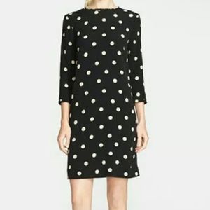 Kate spade black polka dot ruffle trim dress size 0